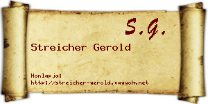 Streicher Gerold névjegykártya